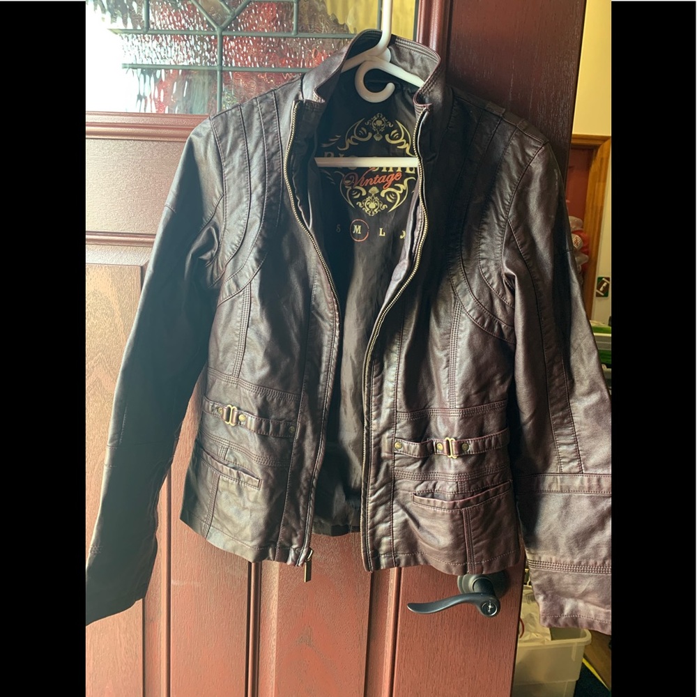 Faux leather jacket. Looks and feels  real